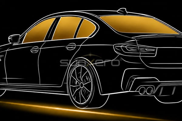 All side windows and rear glass tinted on a luxury sedan