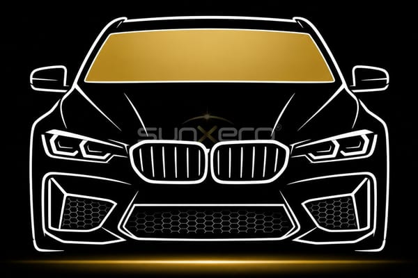 Front windshield of a luxury vehicle