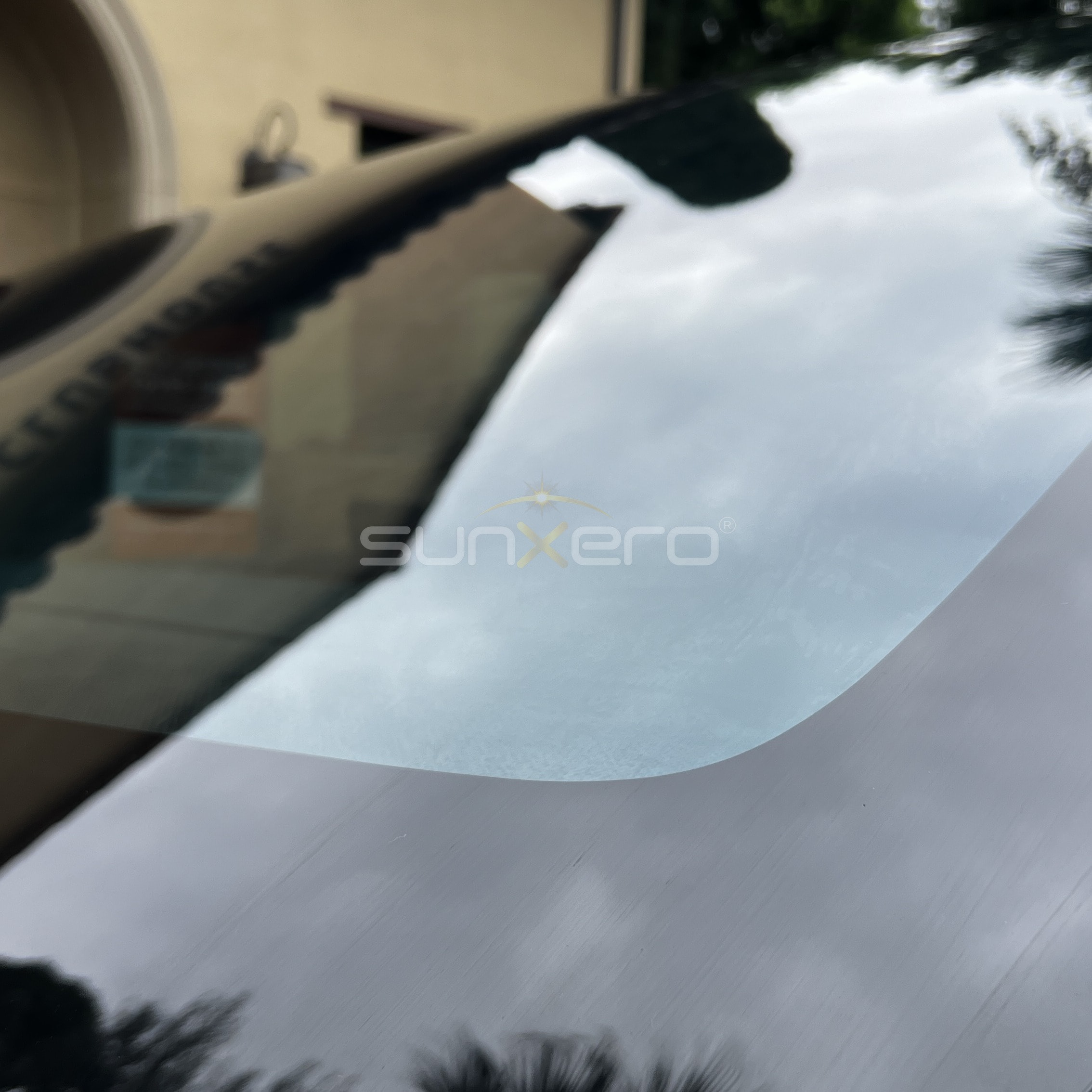 Car Windshield — Sunshade Installed