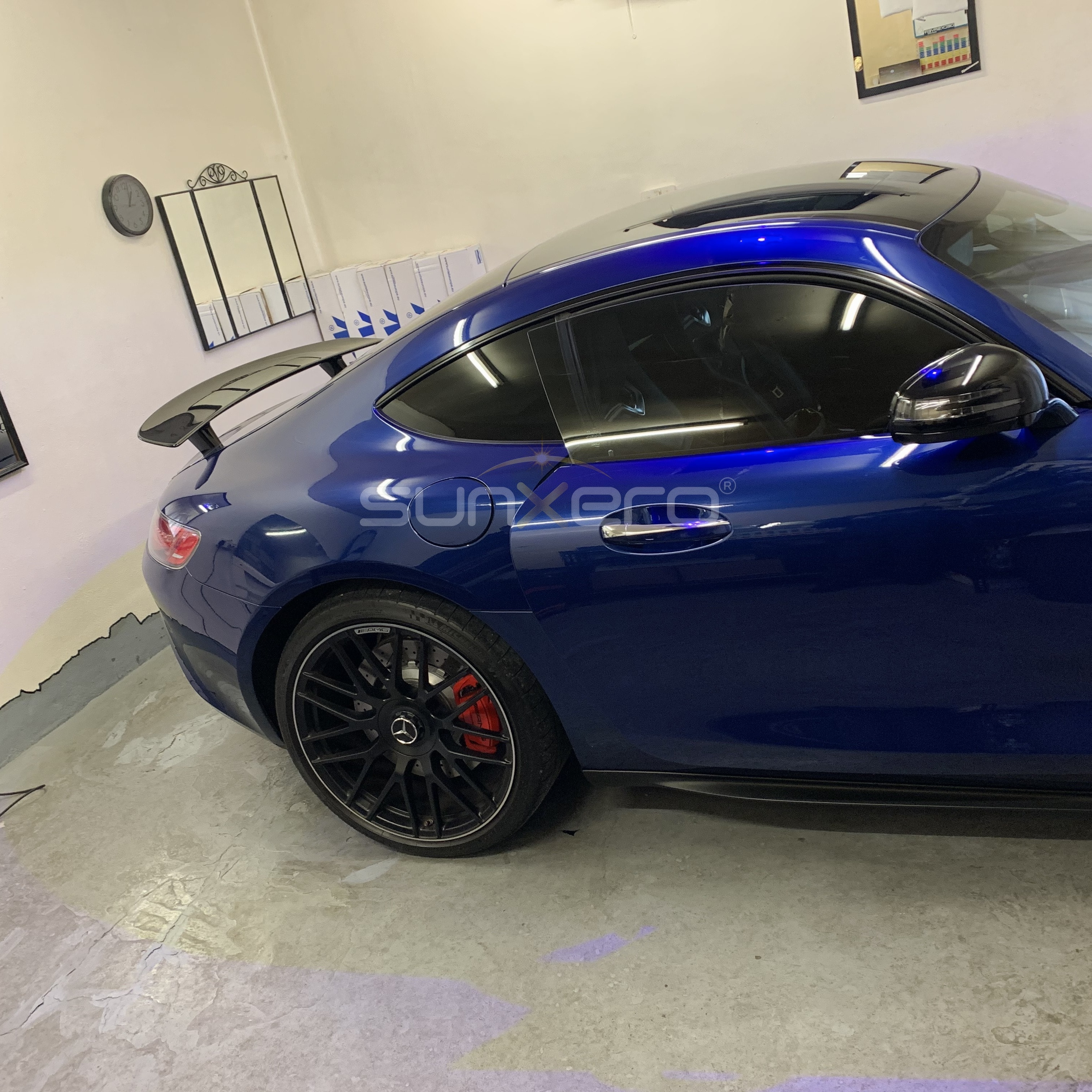 Blue Mercedes — Garage Interior