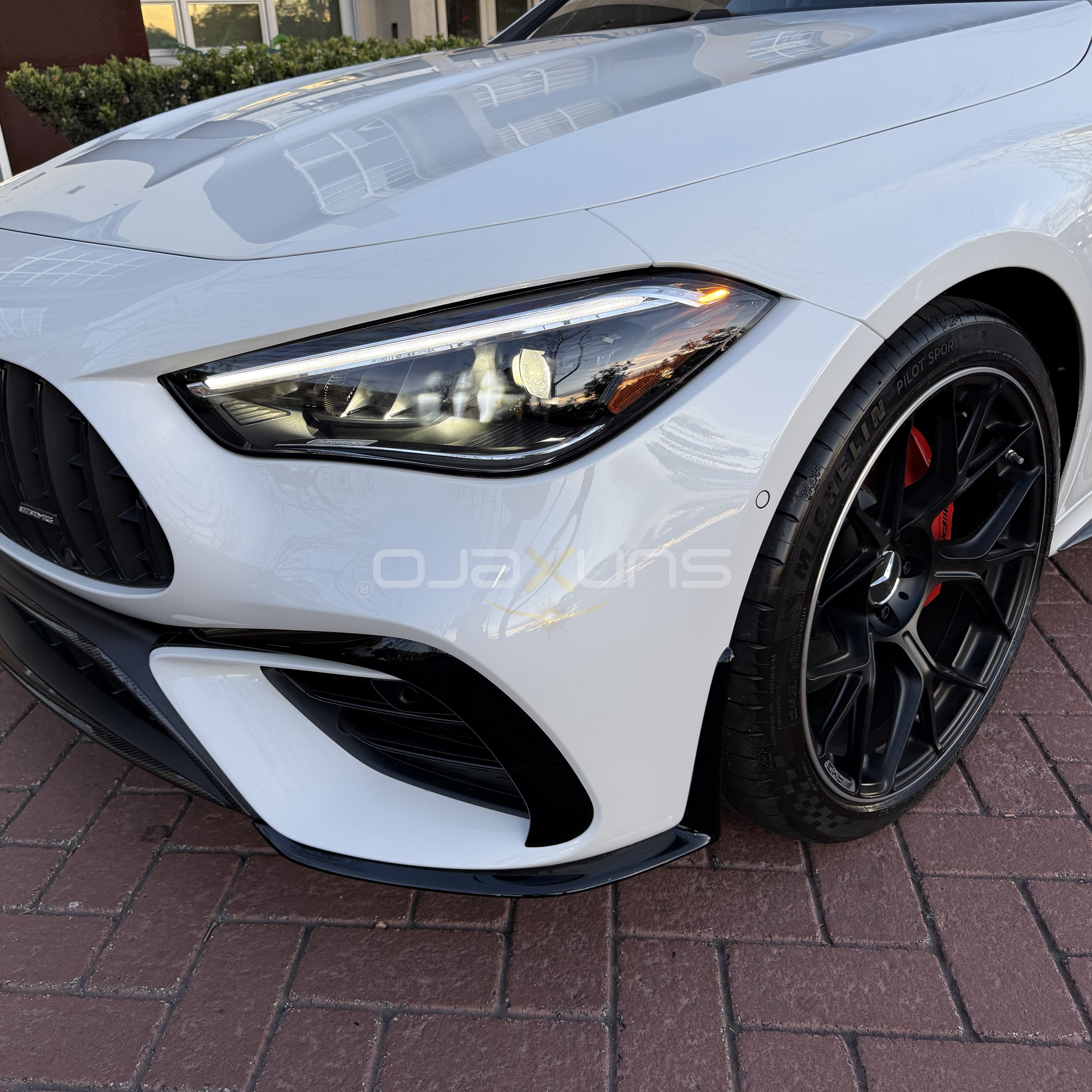 White Sports Car — Front View