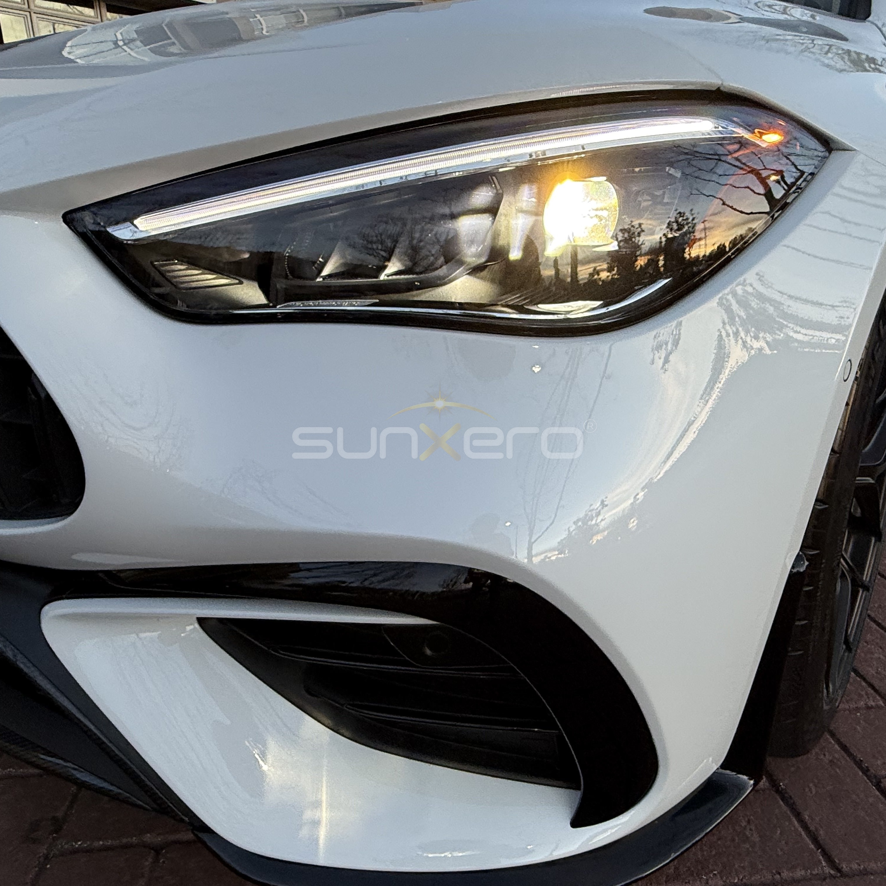 White Car — Headlight LED Detail