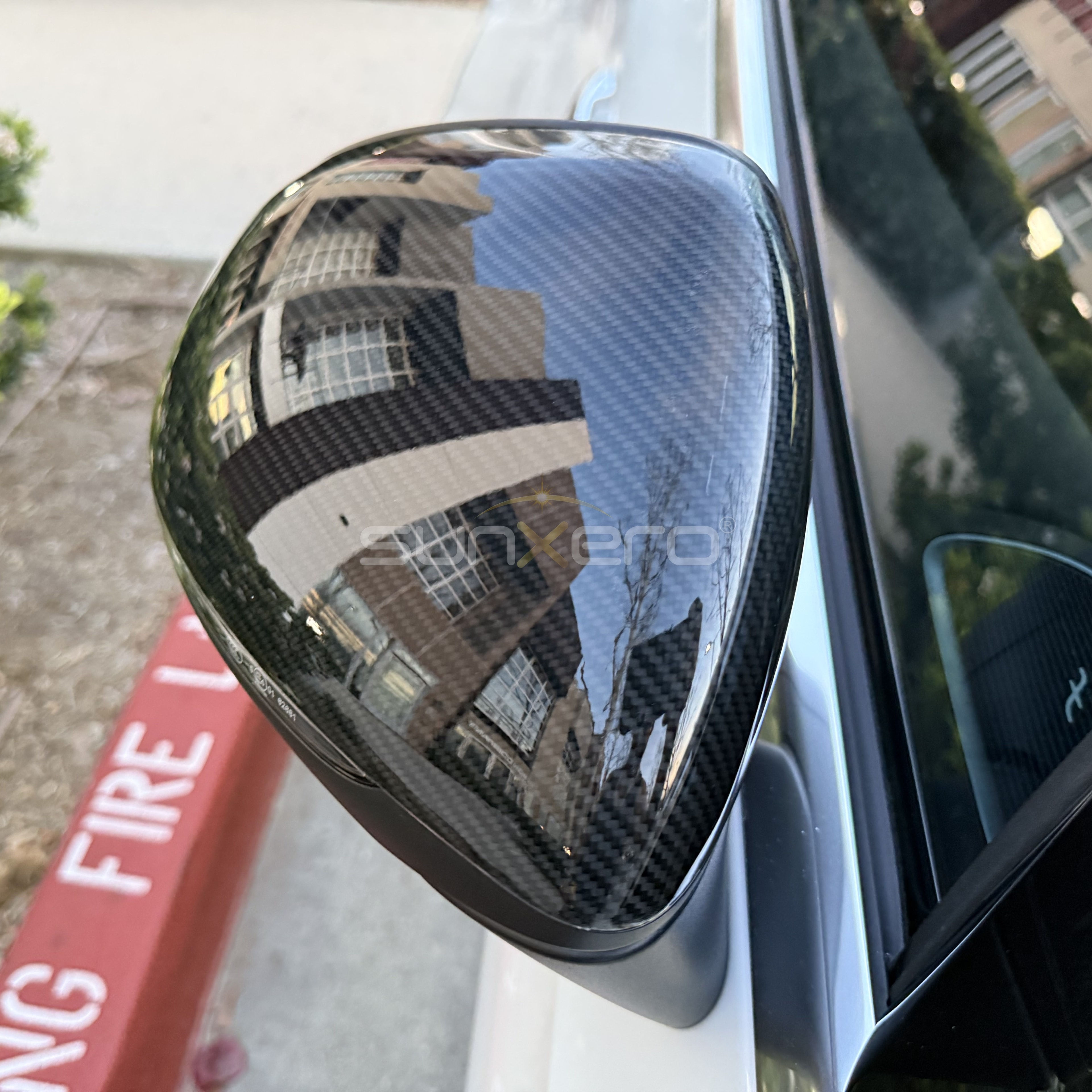 Car Mirror — Carbon Fiber Detail