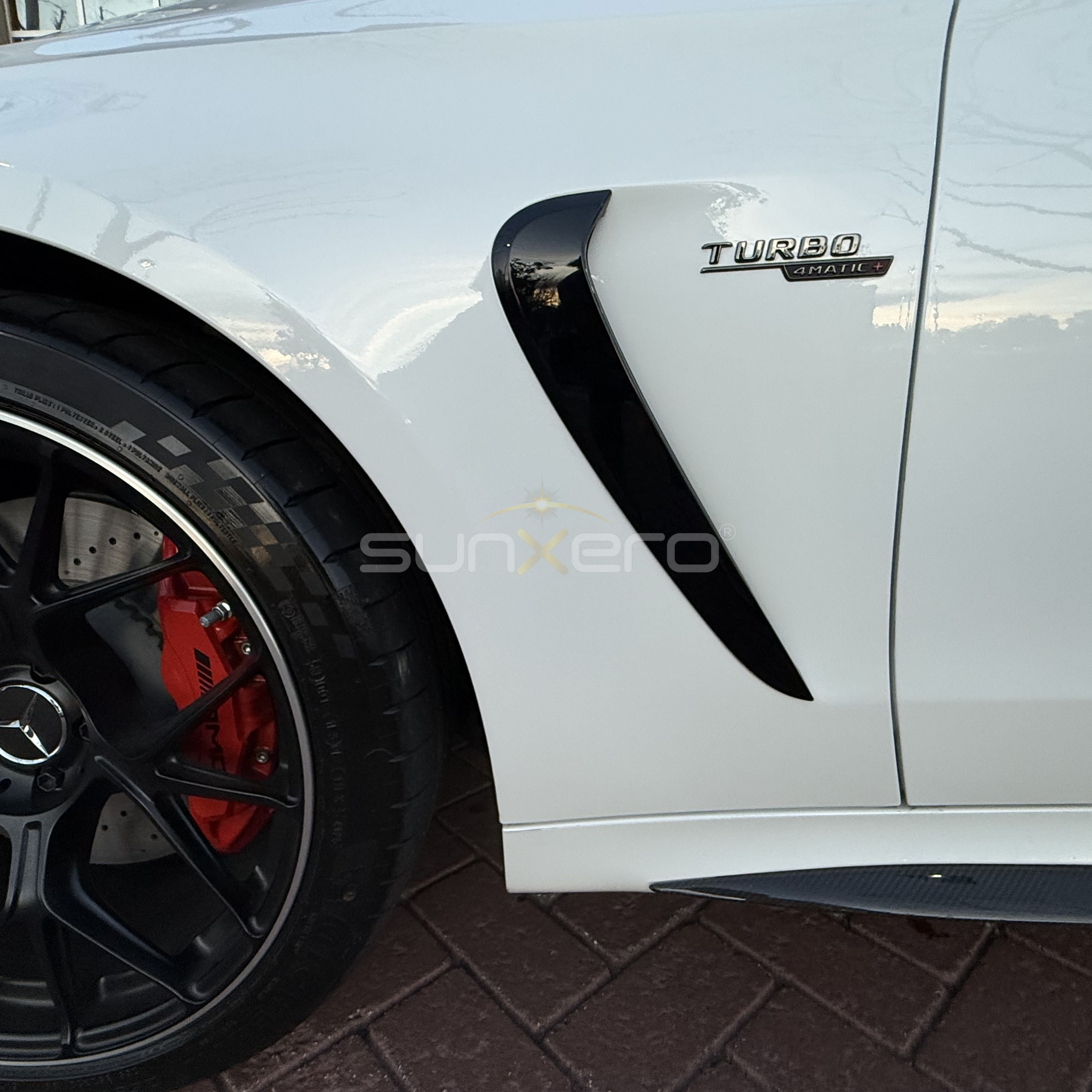 White Turbo Sports Car — Detail