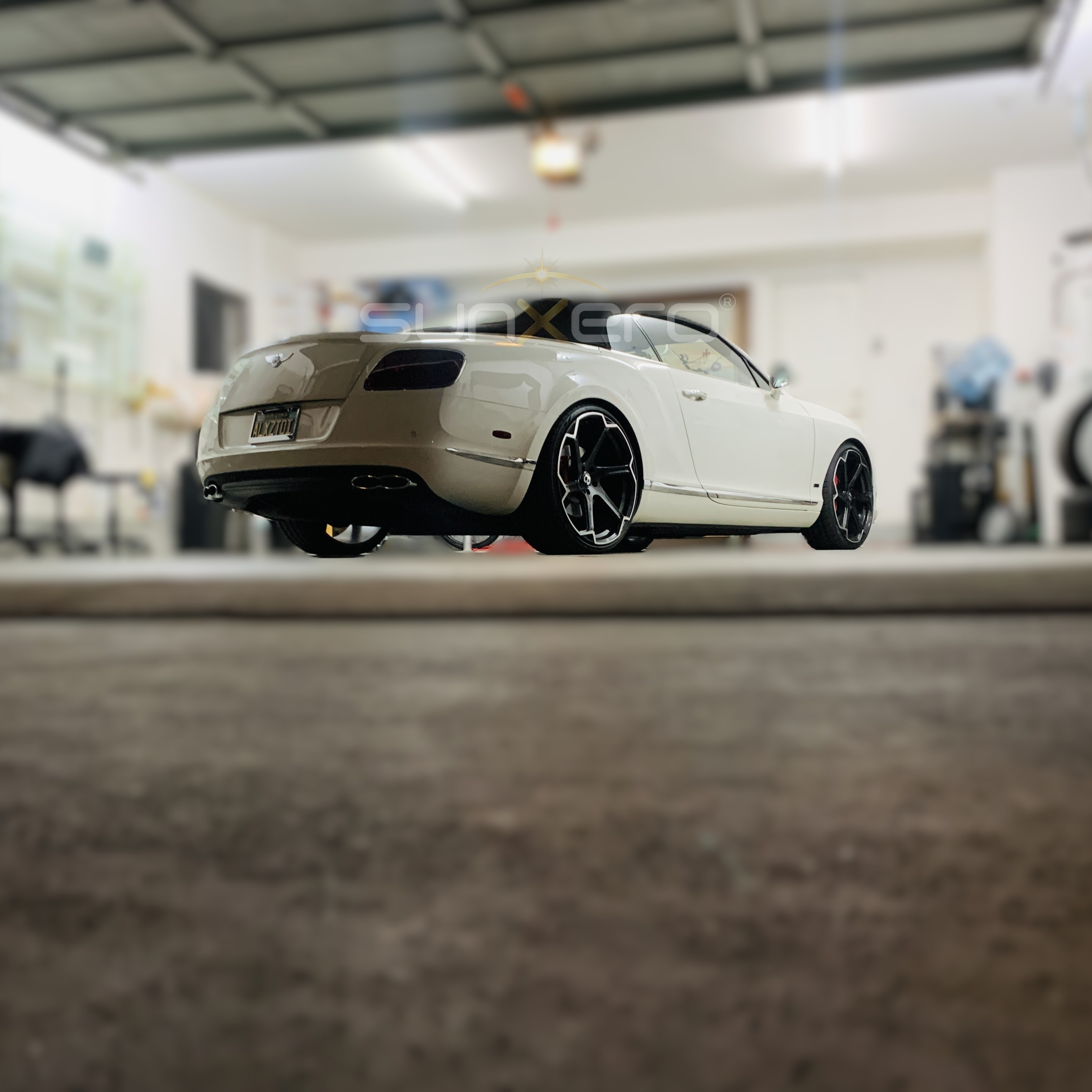 White Sports Car — Garage Interior