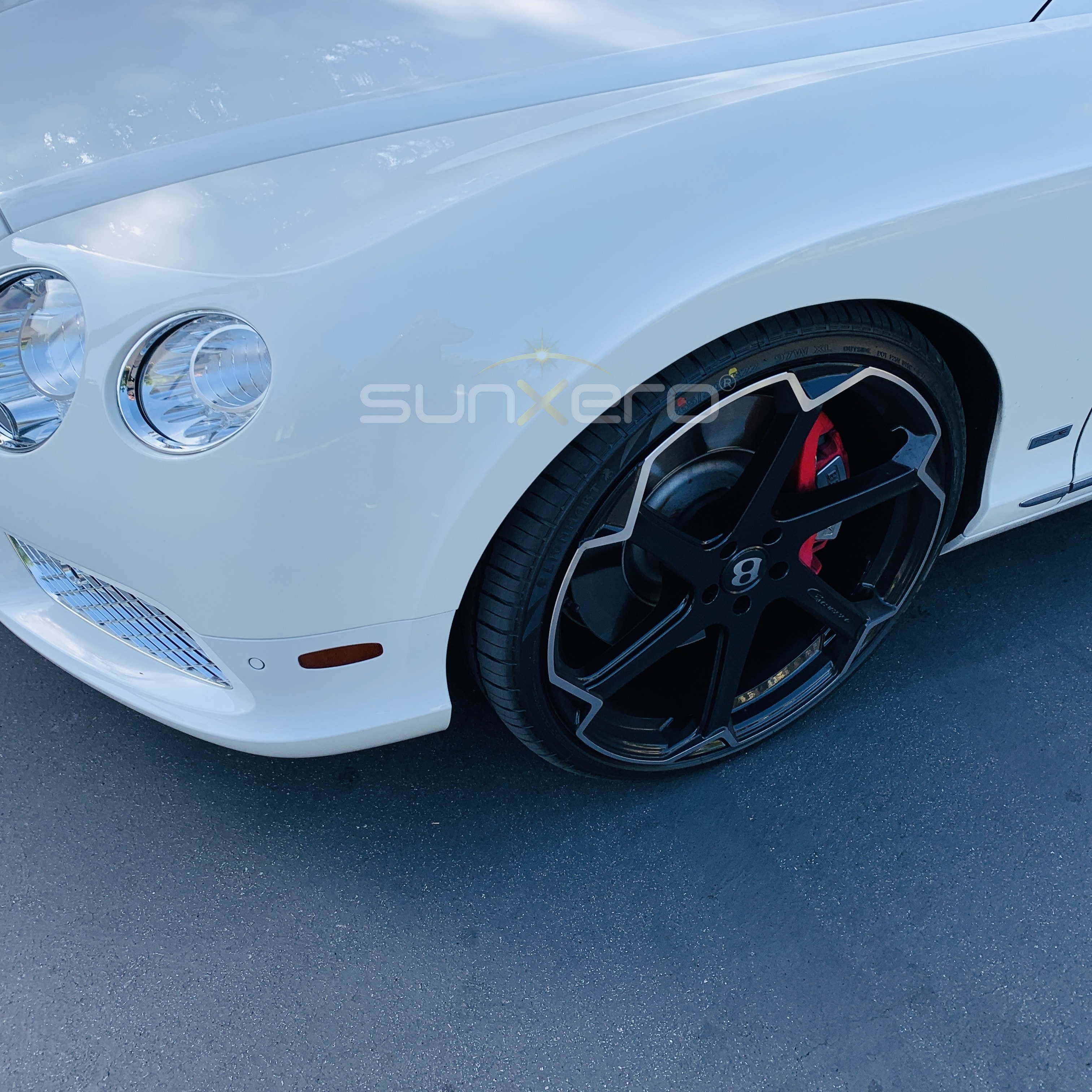 White Sports Car — Custom Wheel