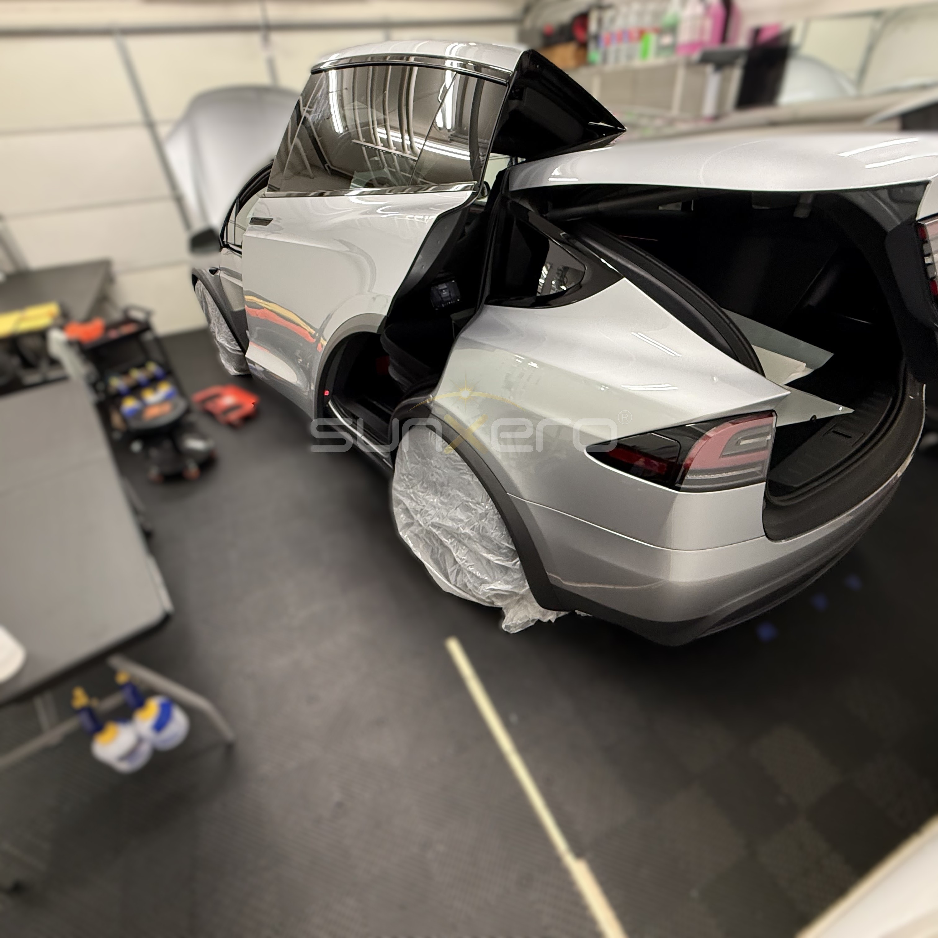 White Die-Cast Car Model — Open Doors