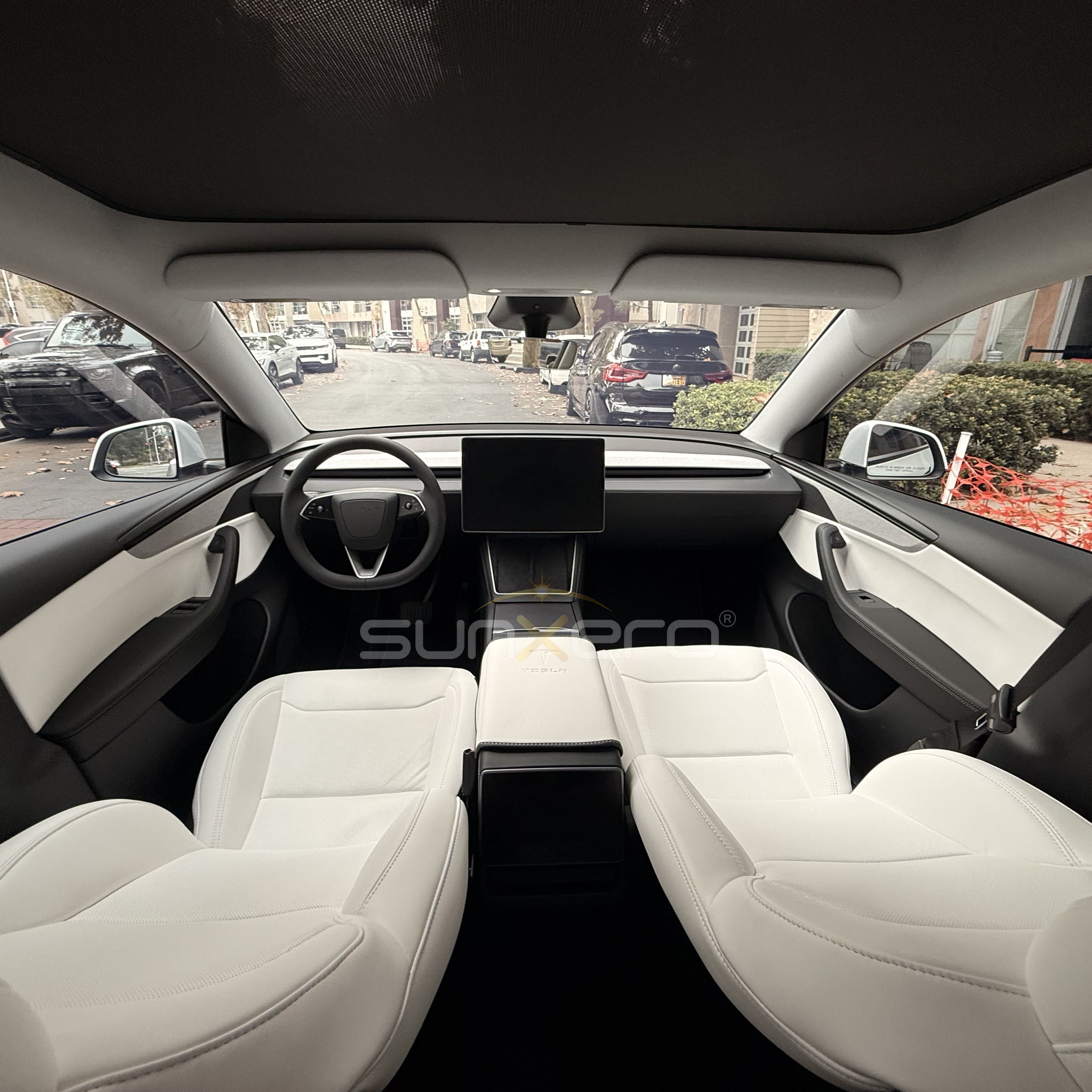 Modern Car — White Leather Seats